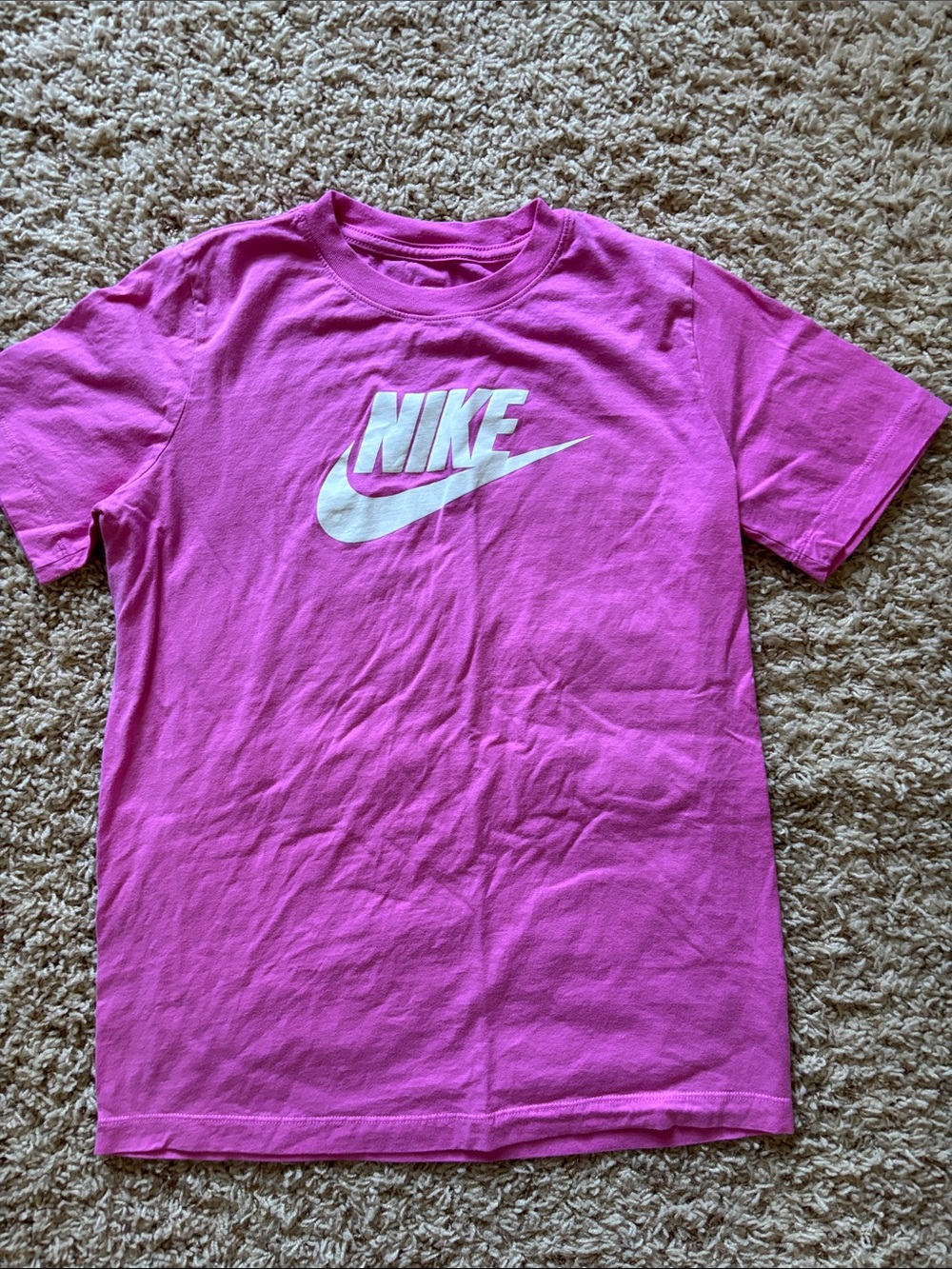 Nike Pink Short Sleeve Tee with White Logo